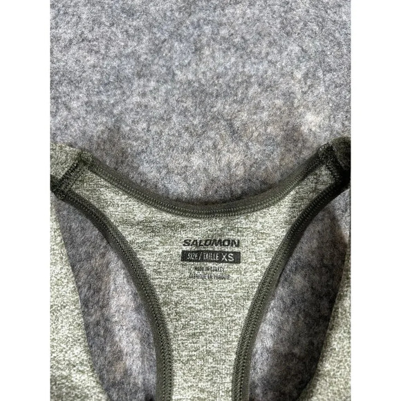 Salomon Elevate Move’On Bra Womens XS Heather Green Athletic Racerback Running - Picture 2 of 6